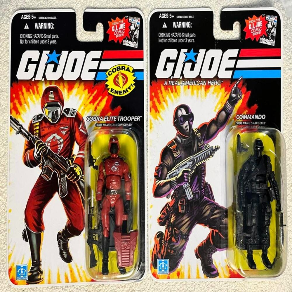 GI Joe 25th Commando Snake Eyes Cobra Elite Trooper Crimson Guard 4.25" 2008